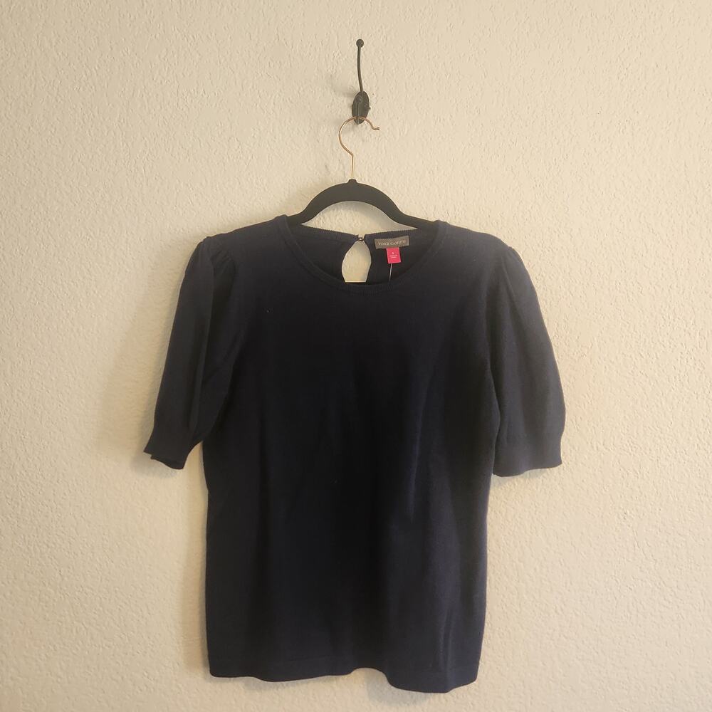Vince Camuto Women's Size Small Navy Short Sleeve Sweater‎ NWT